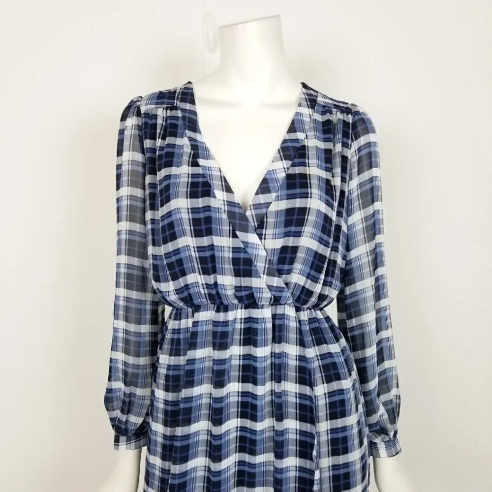 Altar'd State Plaid Faux Wrap Mini Dress Small